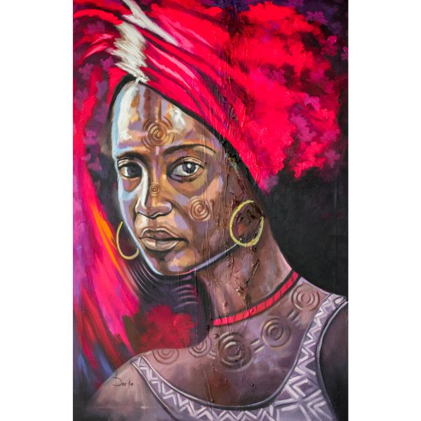 Untitled II Artwork 40x60" by Darko - Portrait, Strength, Earth Tones