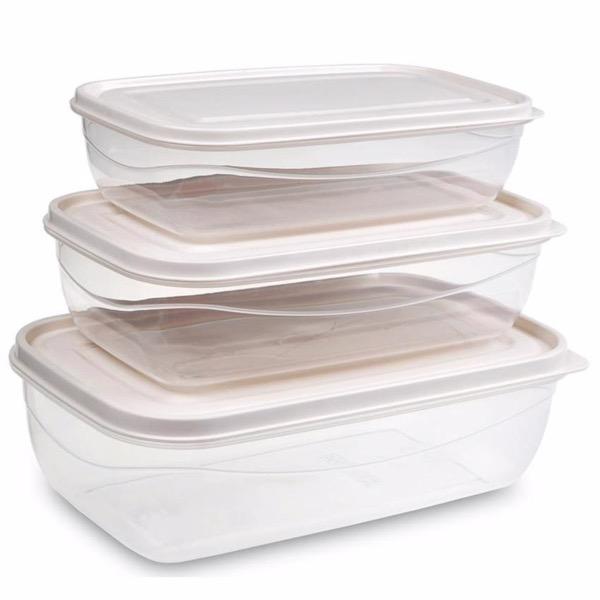 Ucsan Rectangular Food Storage Container Set of 3 - 1.2L, 1.8L, 2.7L
