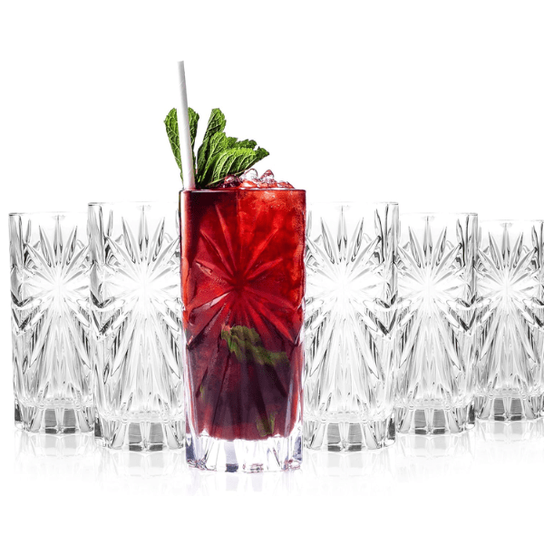 RCR Oasis HiBall Glass Set of 6 - Italian Crystal, Tapered Design, Versatile