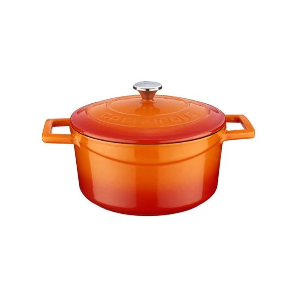 Lava Round Enamel Cast Iron Casserole 20cm - Even Heat, Self-Basting Lid