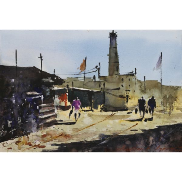 Jonathan Aggrey 'Memories of James Town, Accra I' Watercolor 35x50cm