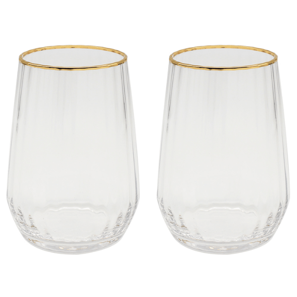 Lesser & Pavey Elegance HiBall Glasses with Gold Rim - Pack of 2