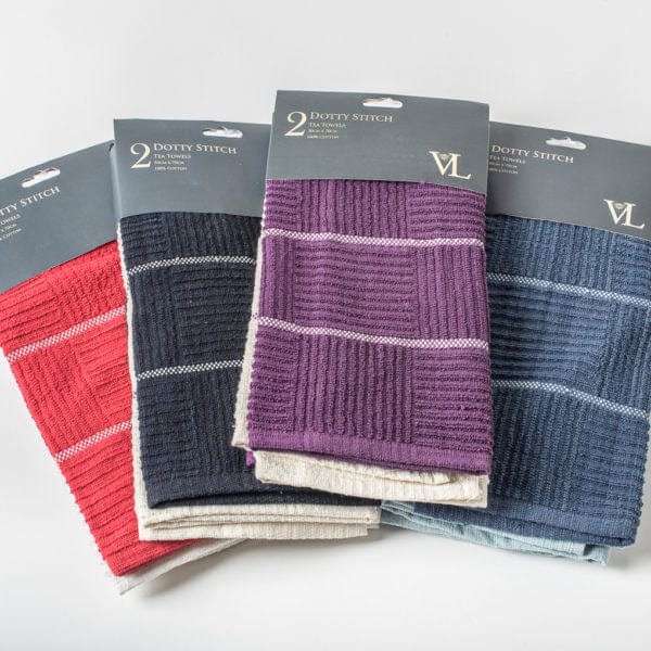 Victoria London Dotty Stitch Tea Towels 2-Pack