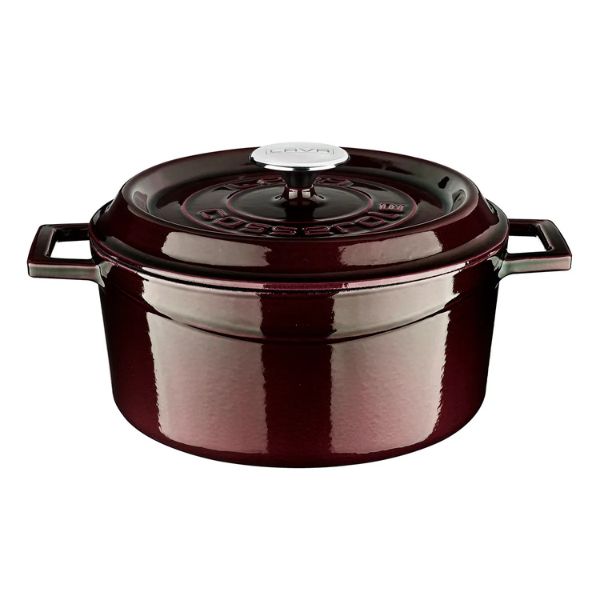 Lava Premium Round Cast Iron Casserole 24cm - Majolica Glaze, Artisanal Finish