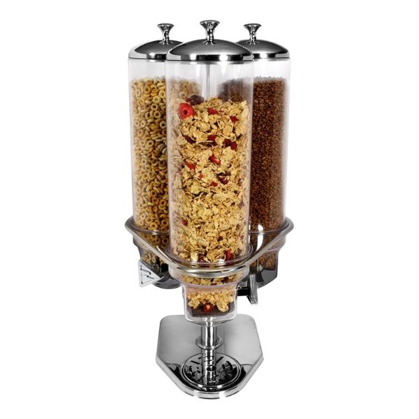 Sunnex Triple Cereal Dispenser - Buffet-Style, Hygienic Dry Food Storage