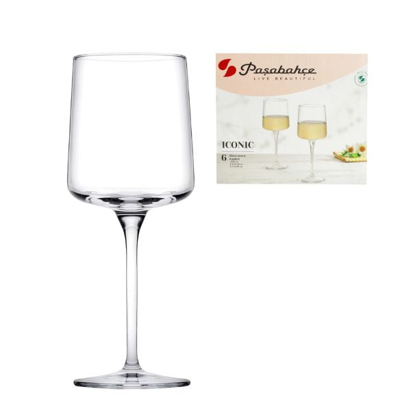 Pasabahce Iconic White Wine Glasses 270ml - Crisp Modern, Set of 6