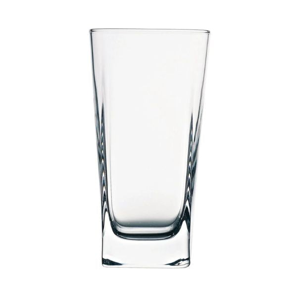 Pasabahce Carre Long Drink Tumblers 305ml - Textured Vintage, Set of 6