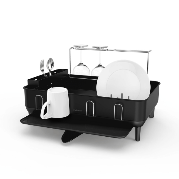 Simplehuman Dishrack with Wine Glass Holder