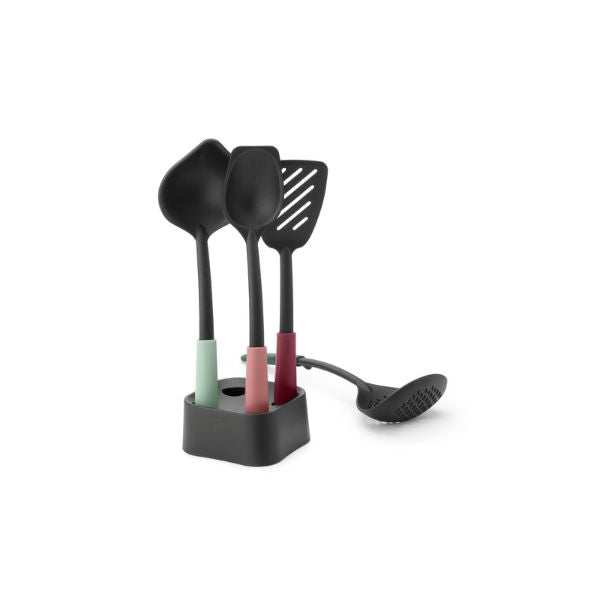 Brabantia Tasty+ 4-Piece Kitchen Utensil Set with Stand