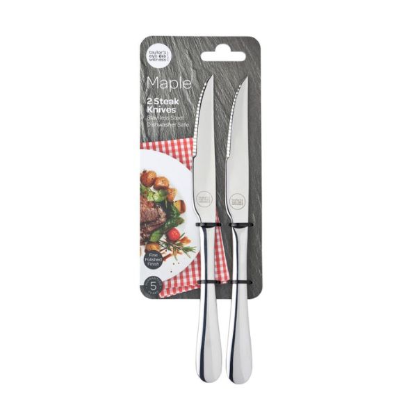 Taylor's Eye Witness Maple Steak Knives 2-Pack
