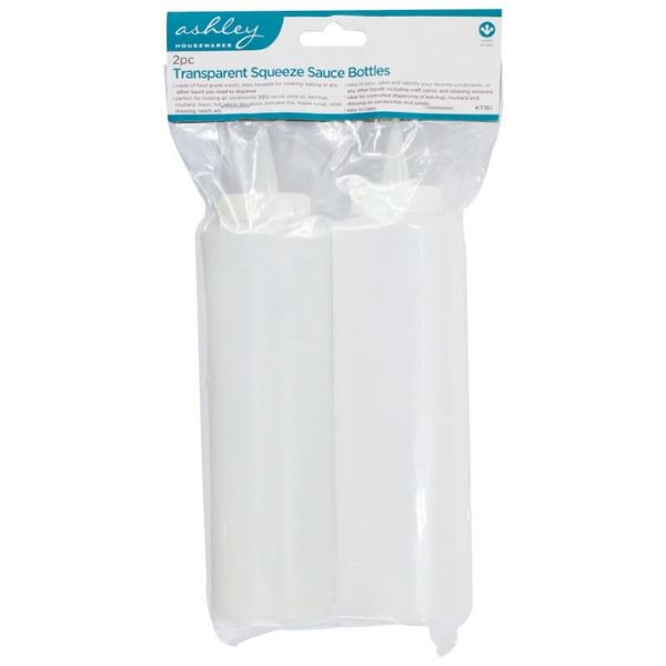 Ashley Clear Squeeze Sauce Bottles 2-Pack
