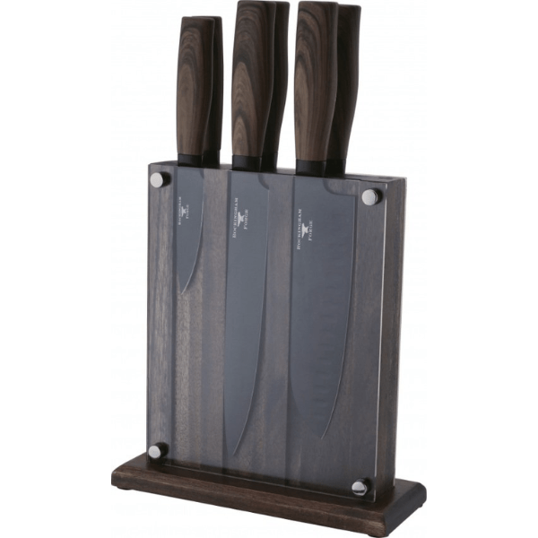 Grunwerg Rockingham Forge 7-Piece Knife Block Set in Black