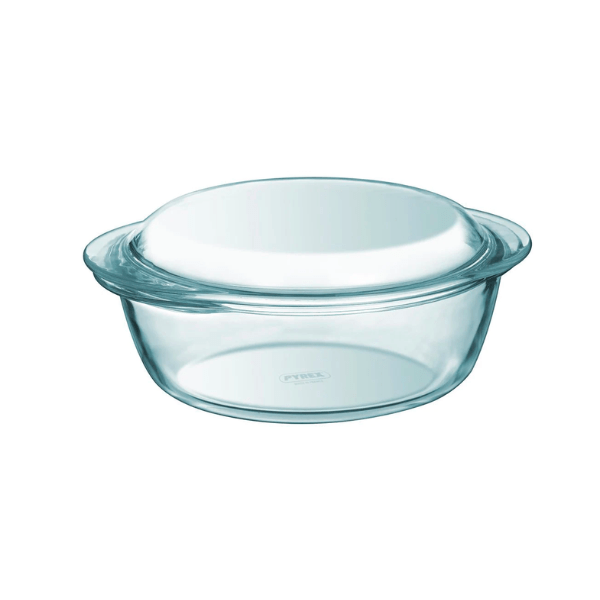 Pyrex 1L Round Borosilicate Glass Casserole with Lid