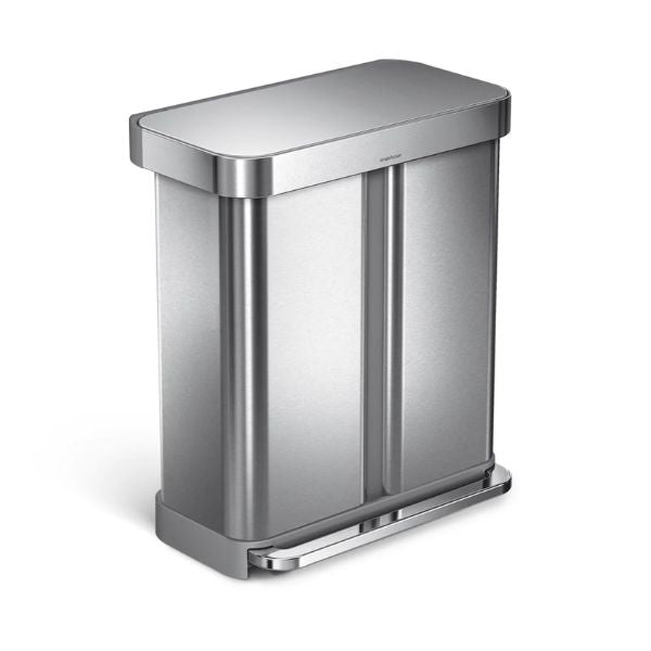 Simplehuman 58L Dual Compartment Recycler Pedal Bin