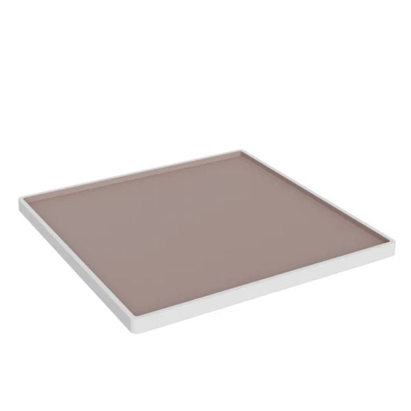 Dalebrook Trafalgar White and Taupe Melamine Large Square Plate 305x305x19mm