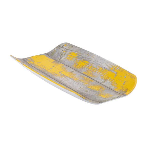 Dalebrook Rustic Yellow Tura Melamine Curved Tray 1/3 Size