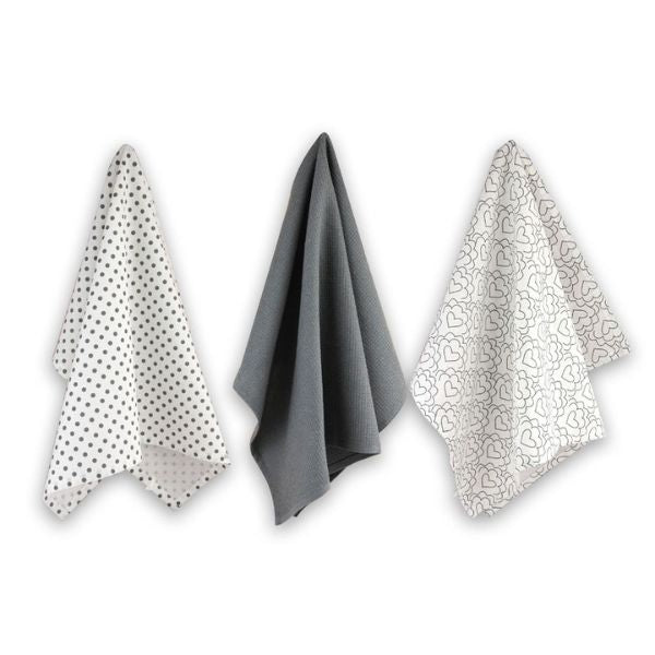 Apollo Tea Towels Hearts 3 Pack