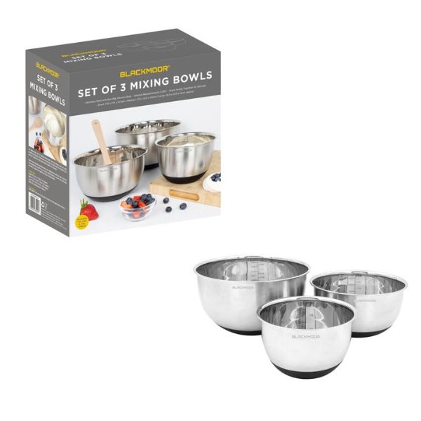 Blackmoor Stainless Steel Mixing Bowls 3 Pack
