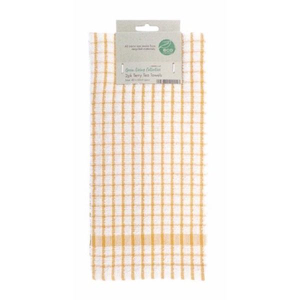 Countryclub Terry Tea Towel 2 Pack 45x65cm