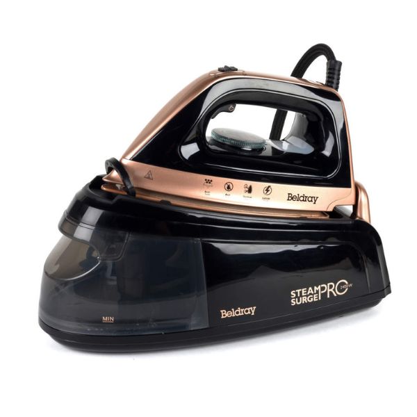 Beldray Steam Surge Pro Iron 2400W - Rose Gold, 1.2L Tank, Ceramic Soleplate