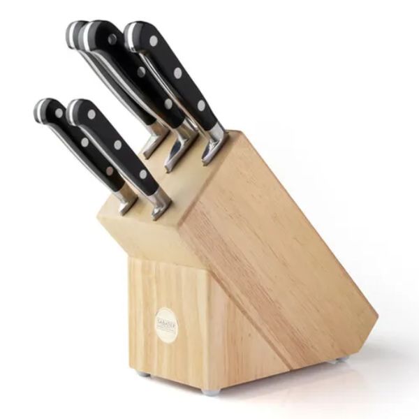 Sabatier Professional 5-Piece Knife Set with Rubberwood Block