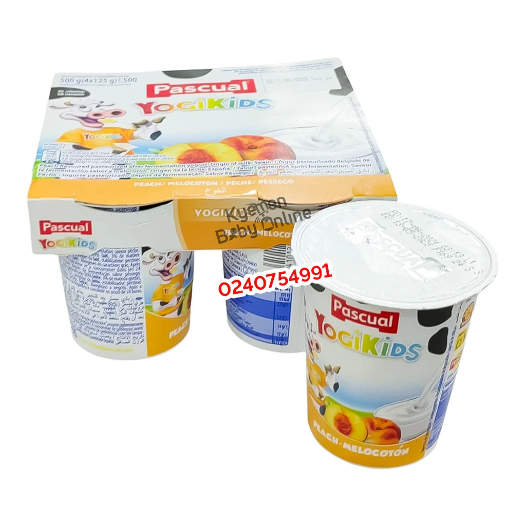 Pascual Yoghurt Yogikids Peach (4pcs) – 6m+ Baby-Friendly Yoghurt