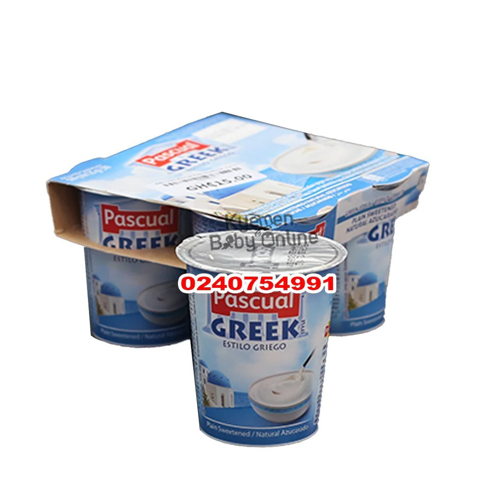 Pascual Greek Yoghurt Plain Sweetened (4pcs) – 6m+ Baby-Friendly Yoghurt