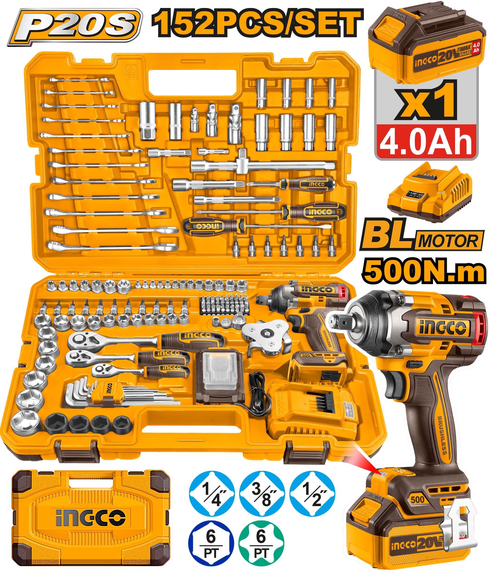 Heimwerker Ghana – 152PCS Tool Set with Lithium-Ion Cordless Impact Wrench – HKTHP31521