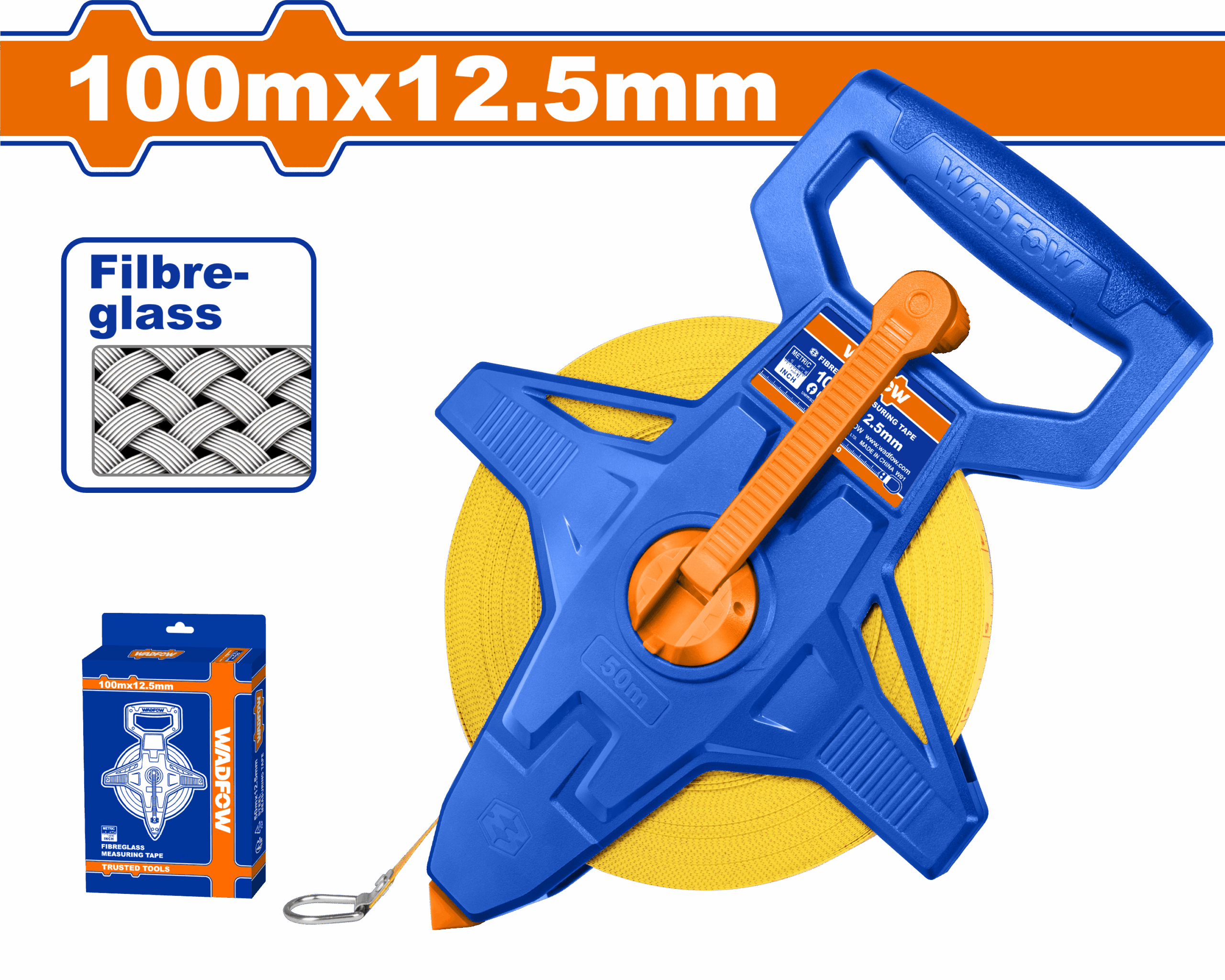 Heimwerker Ghana – 100m Fiberglass Measuring Tape – WMT25100