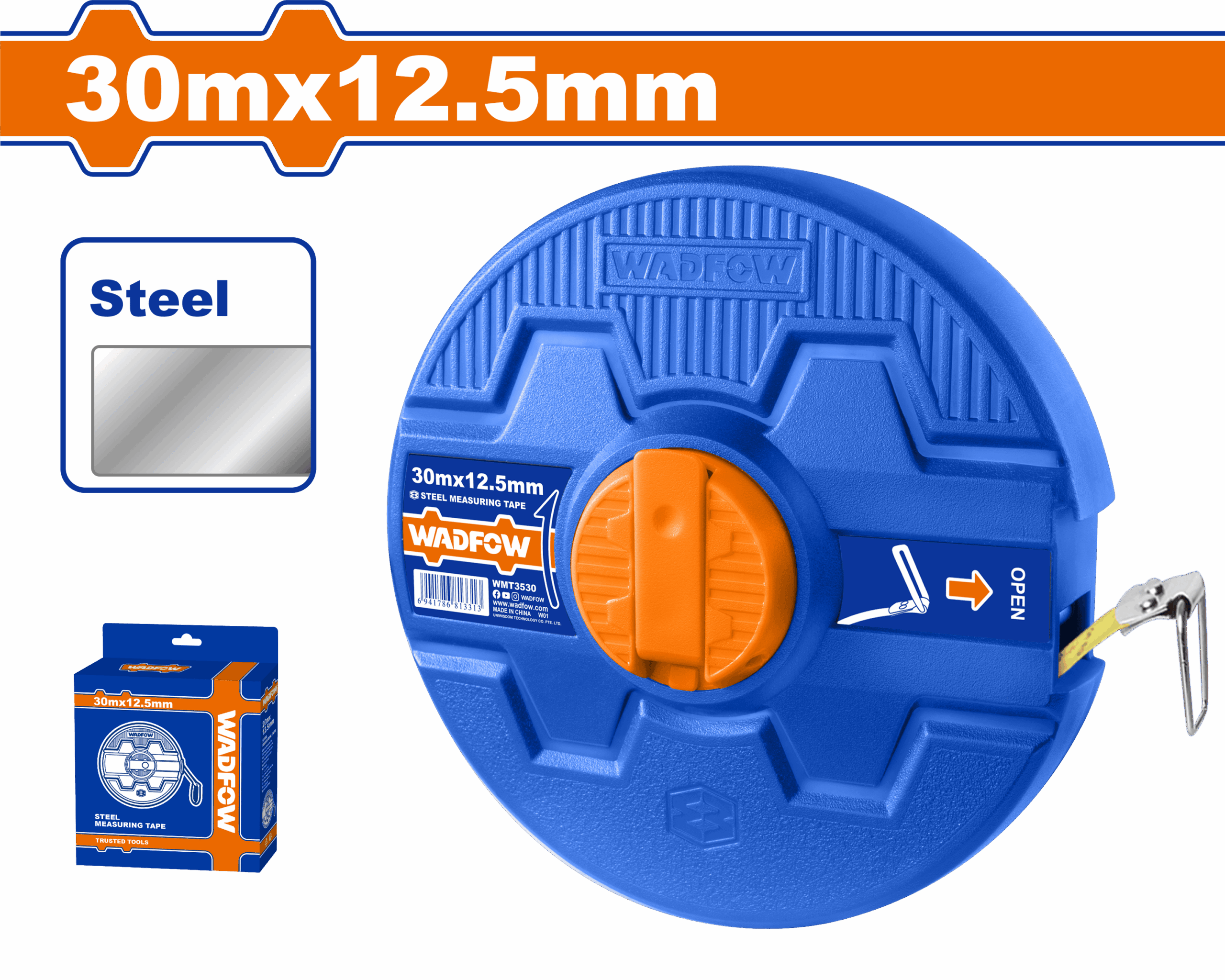 Heimwerker Ghana – 30x12.5mm Steel Measuring Tape – WMT3530