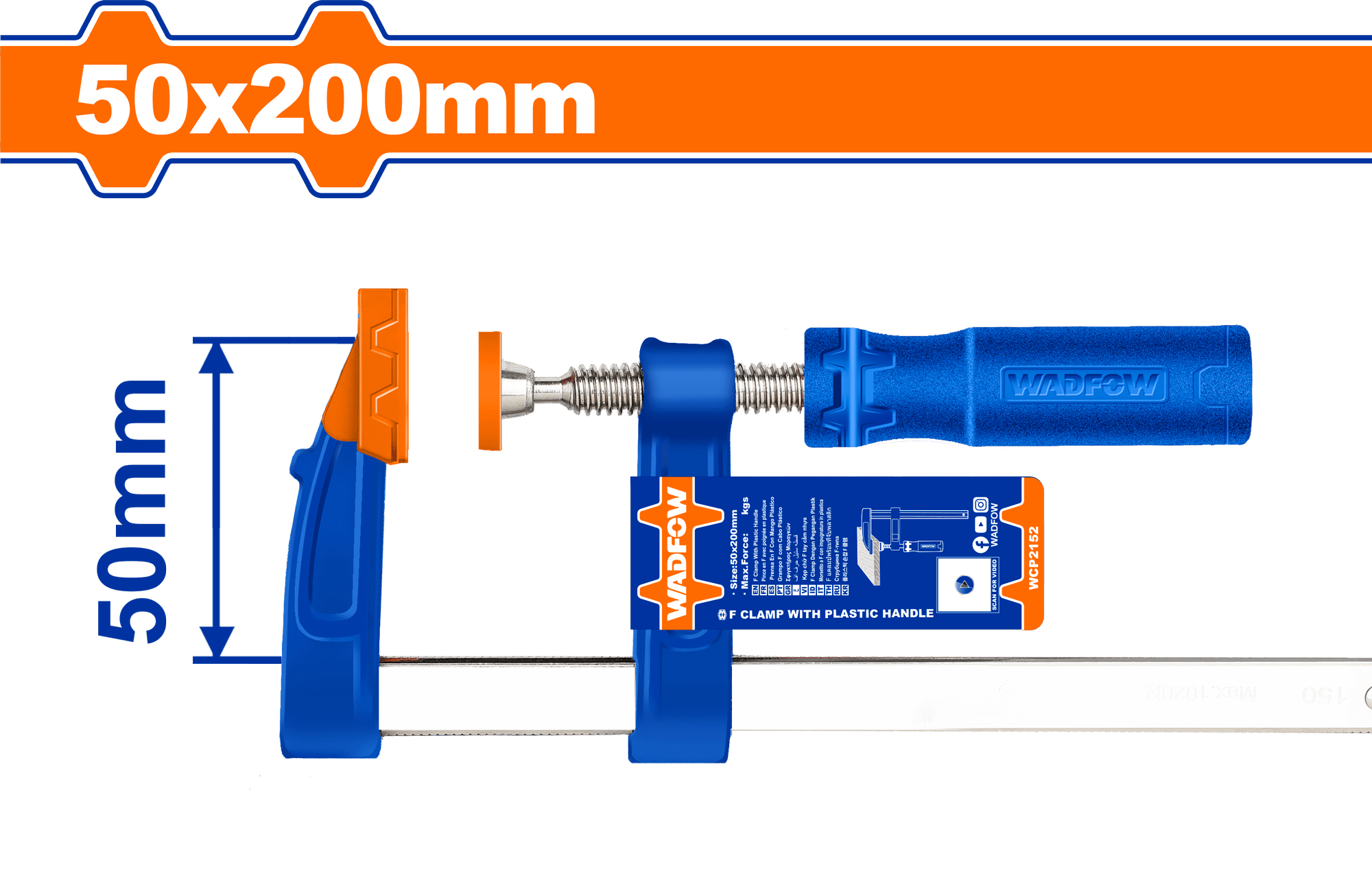 Heimwerker Ghana – 50x200mm F-Clamp with Plastic Handle – WCP2152