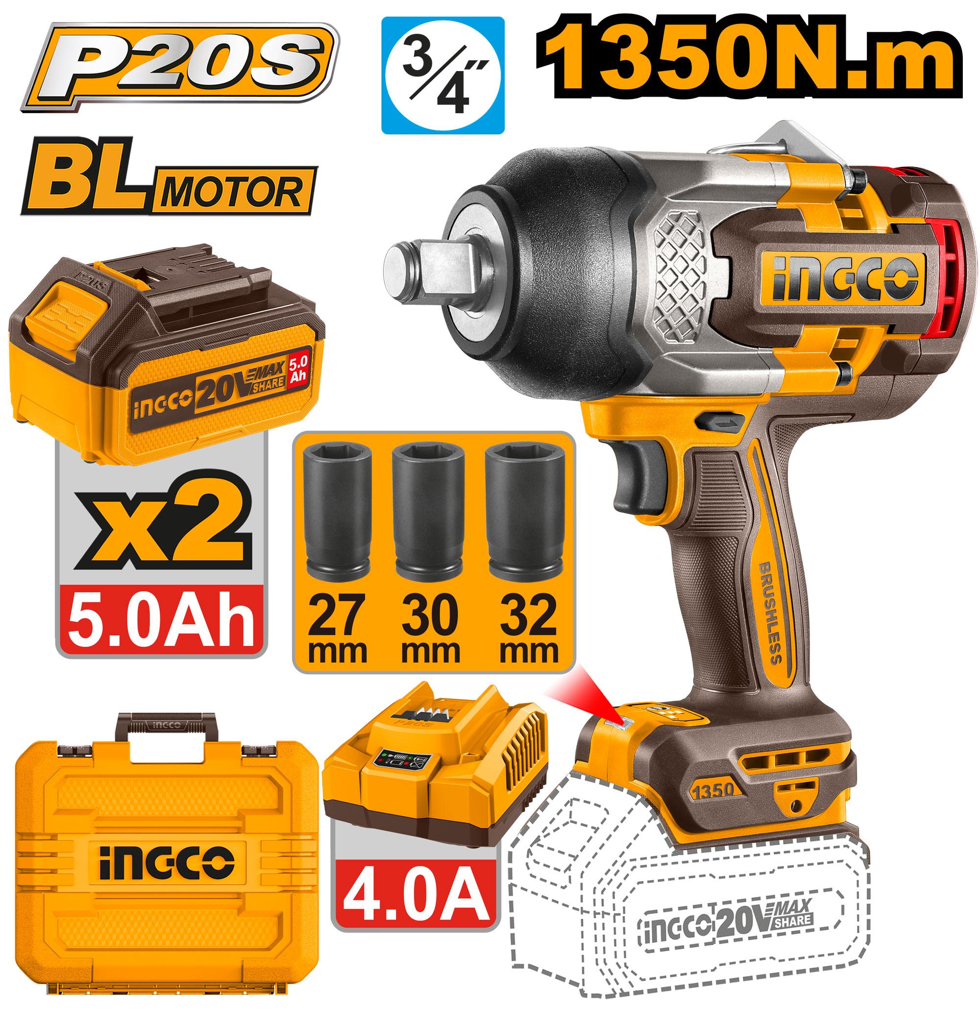 Heimwerker Ghana – 1350Nm 3/4" Lithium-Ion Cordless Impact Wrench – CIWLI20135