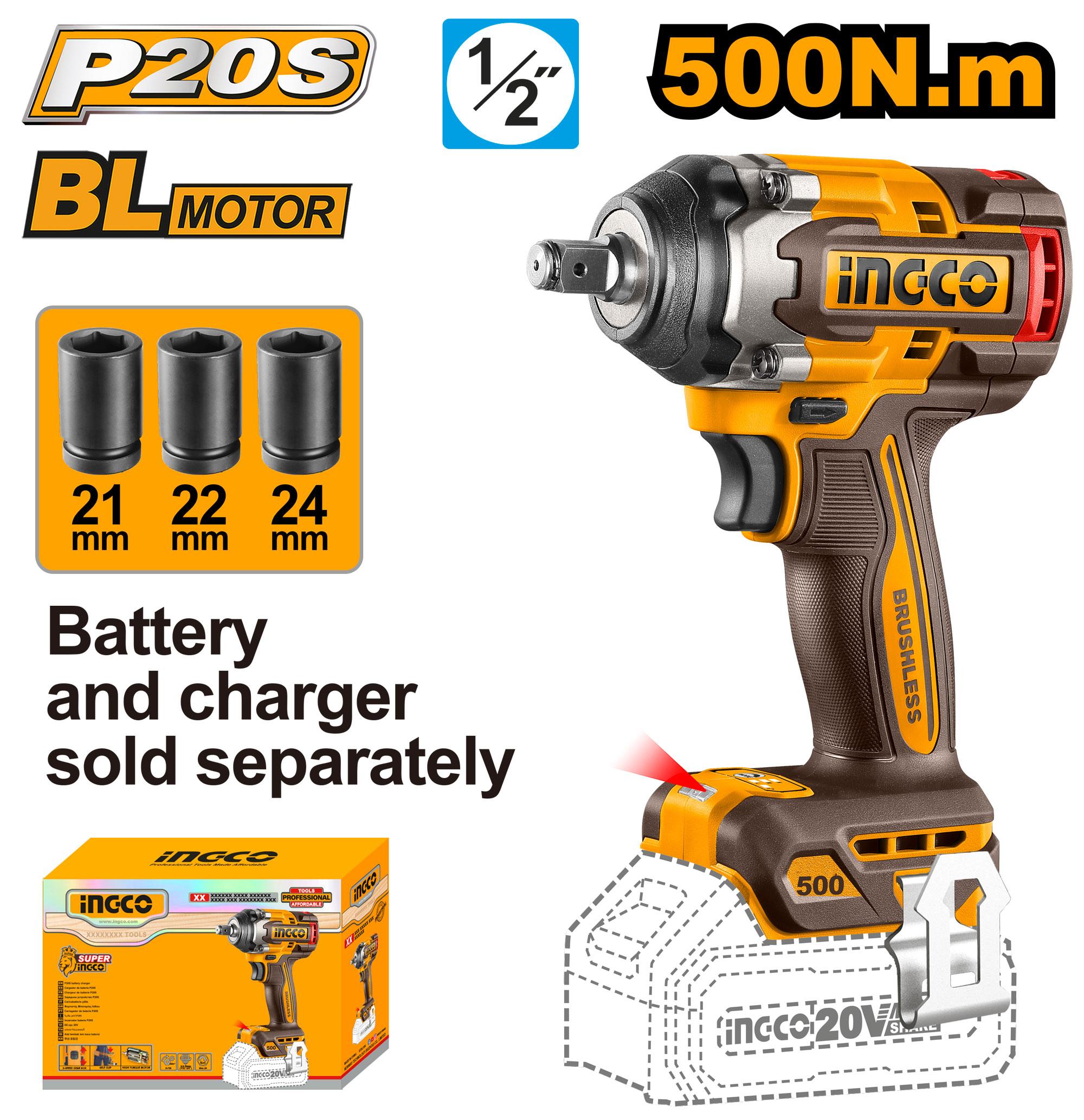 Heimwerker Ghana – 500Nm 1/2" Lithium-Ion Cordless Impact Wrench – CIWLI20501