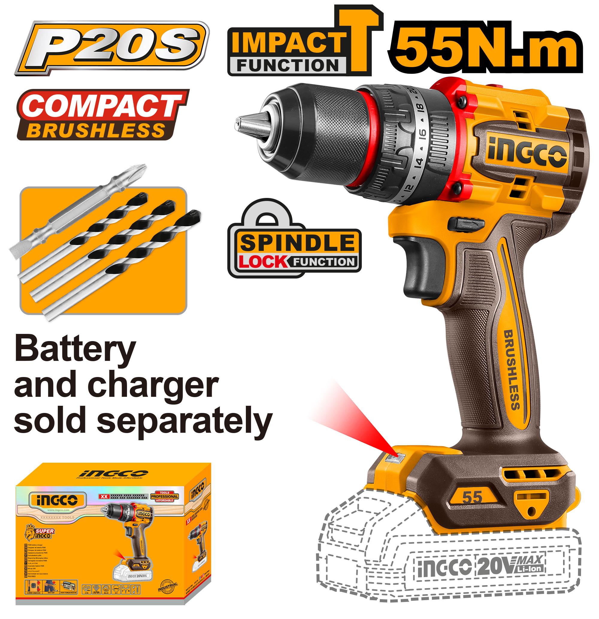 Heimwerker Ghana – 55Nm Compact Brushless Cordless Impact Drill – CIDLI205581