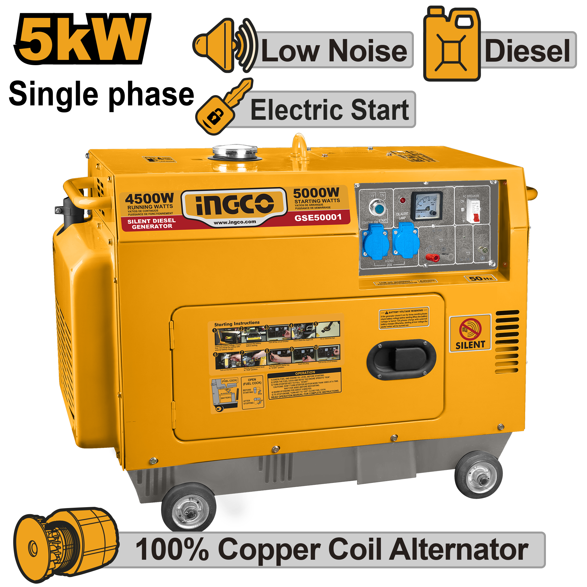 Heimwerker Ghana – 5KW Silent Single Phase Diesel Generator – GSE50001