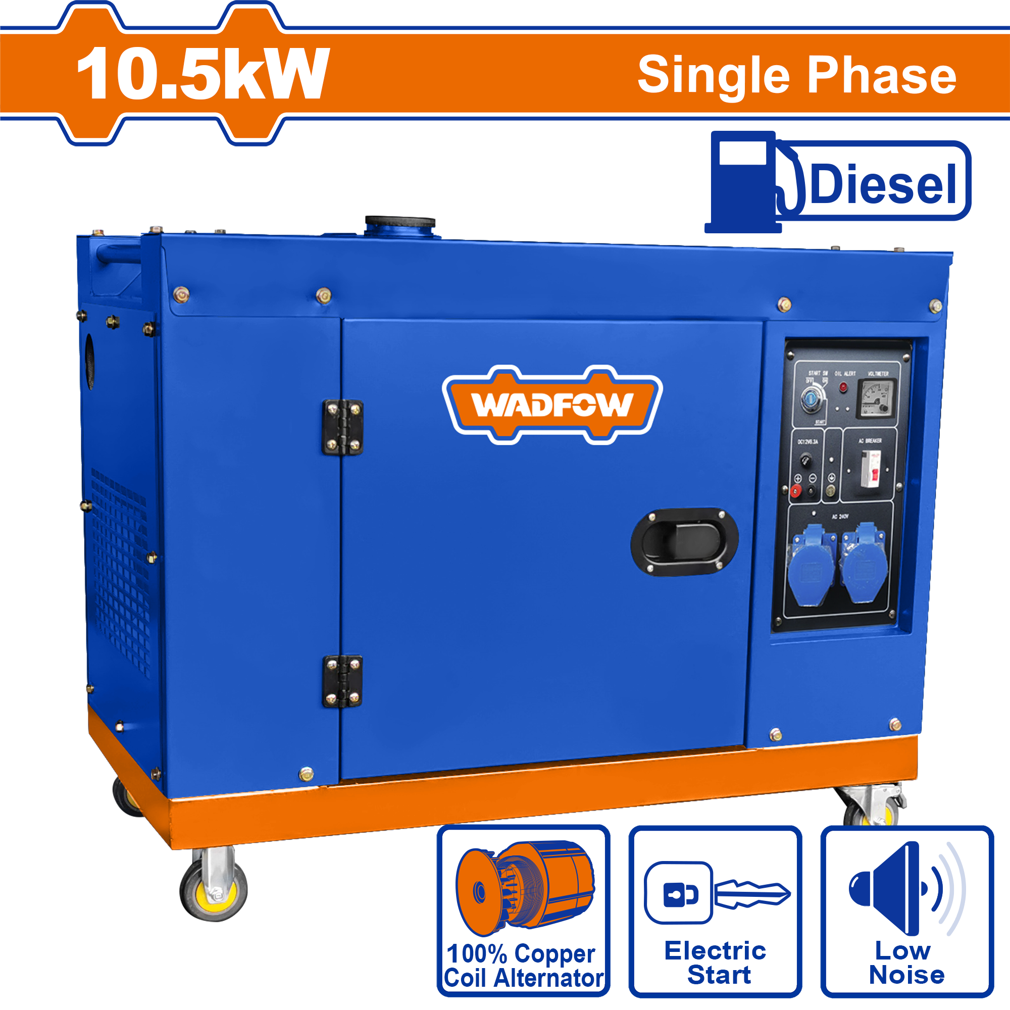 Heimwerker Ghana – WADFOW 10.5KW Silent Single Phase Diesel Generator – WDG2A120