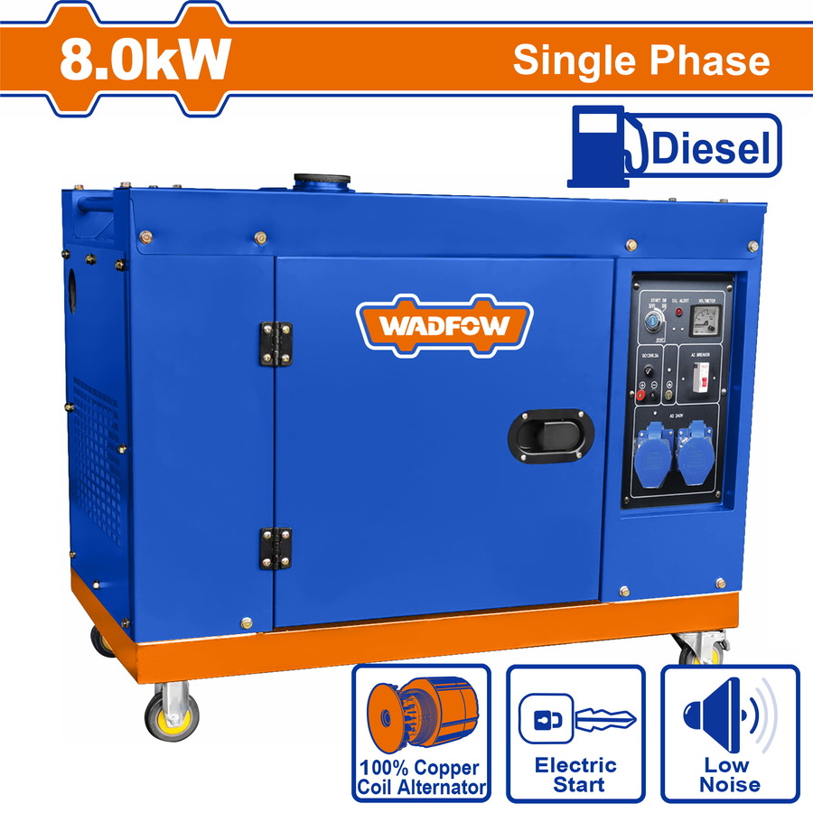 Heimwerker Ghana – WADFOW 8000W Silent Single Phase Diesel Generator – WDG2A100