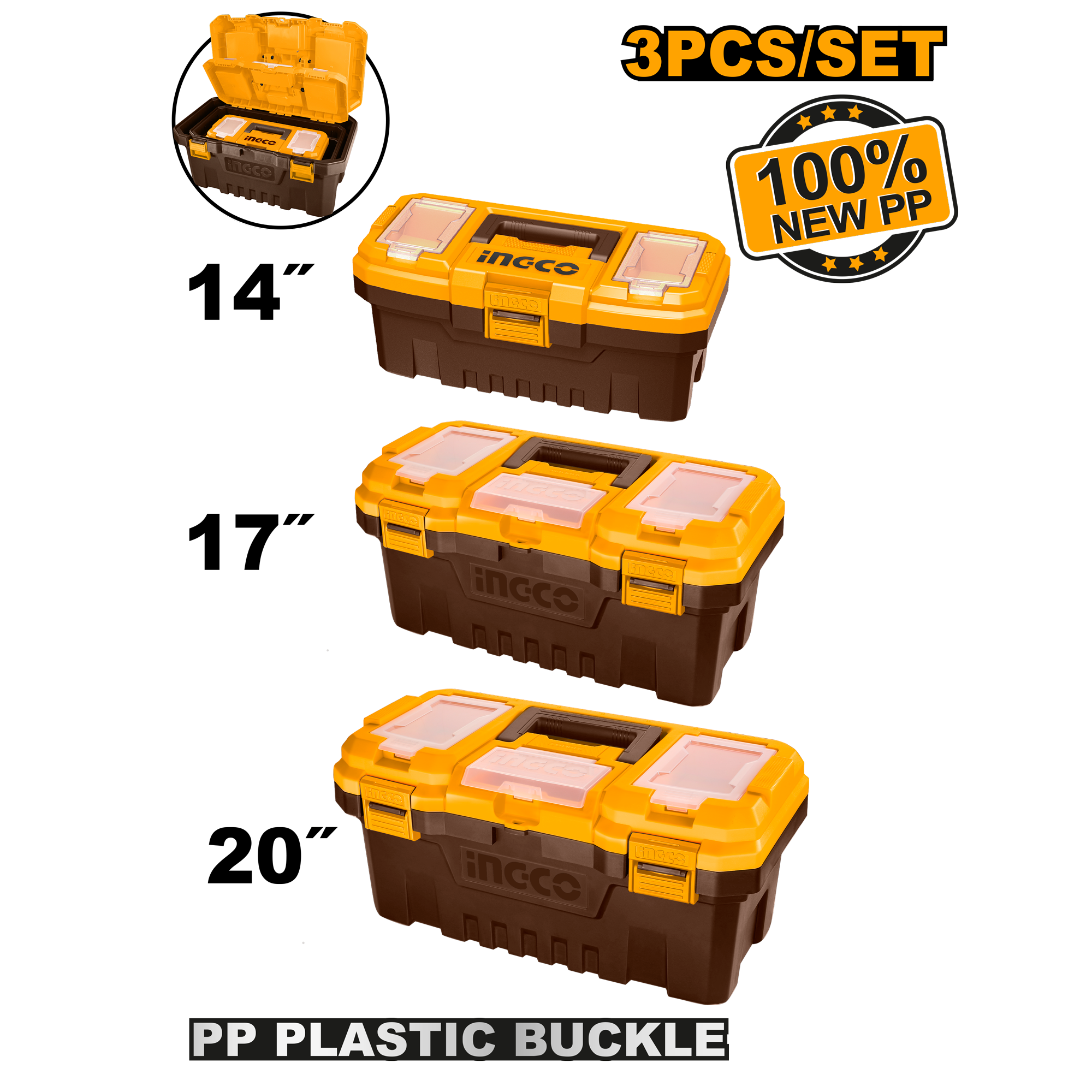 Heimwerker Ghana – 3pcs Plastic Tool Boxes Set – PBXK0301