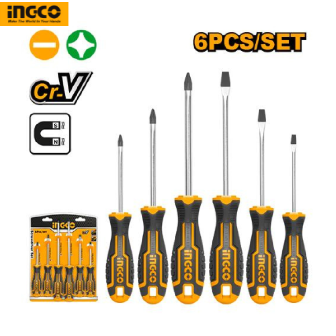 Ingco 6 Pieces Screwdriver Set – HKSD0628