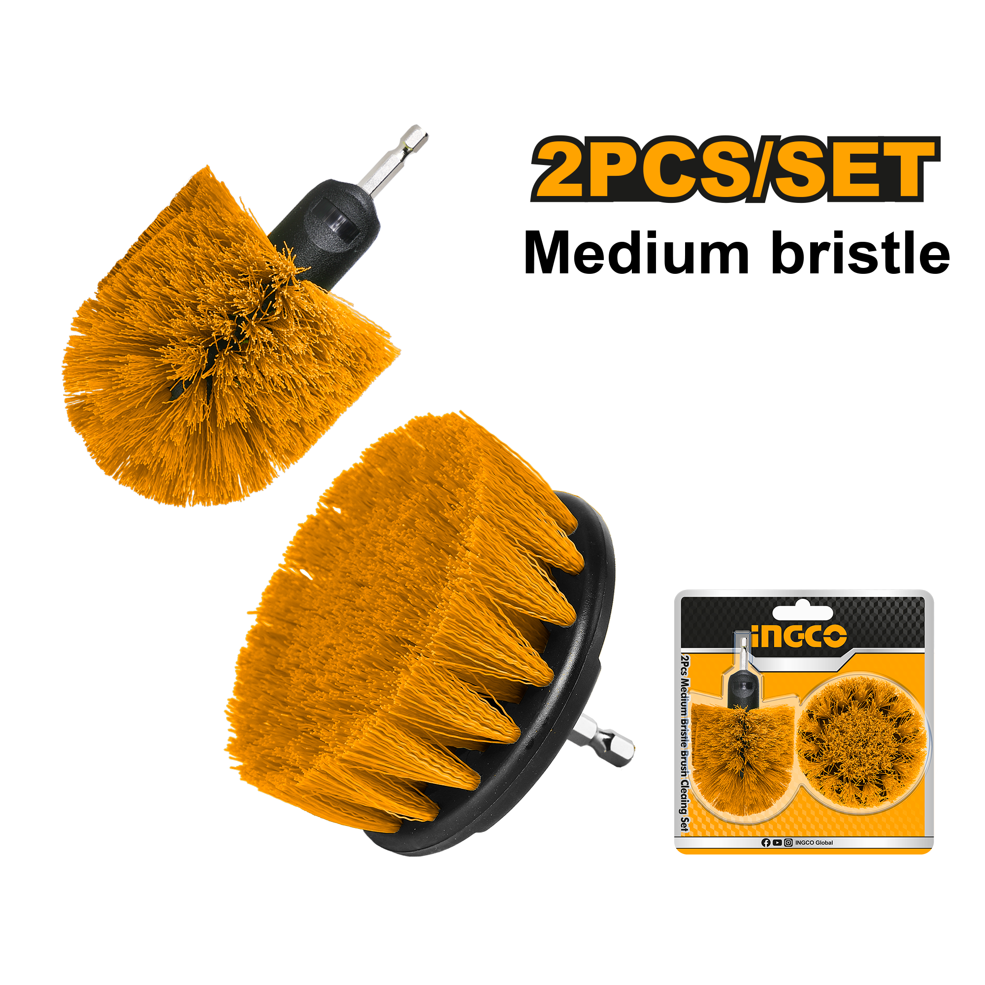 2 Pcs Medium Bristle Brush Set – WCBM2335