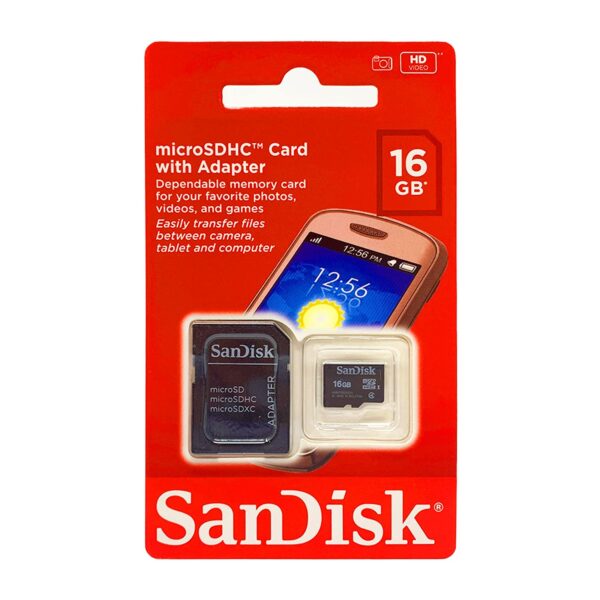 SanDisk 16GB MicroSDHC Class 4 Memory Card - Waterproof, Shockproof, X-Ray Proof, -13°F to 185°F, Lifetime Warranty