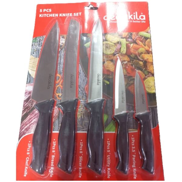 Decakila 5-Piece Stainless Steel Kitchen Knife Set (KMTT110B)