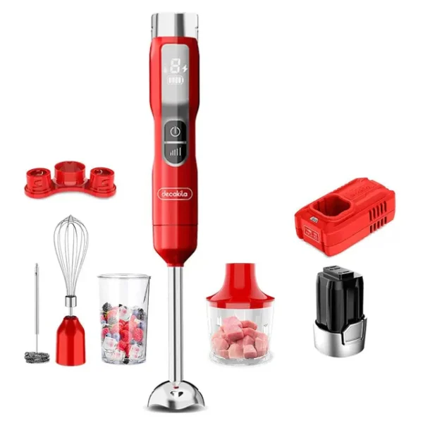Decakila KEJB056R Cordless Hand Blender 5-in-1
