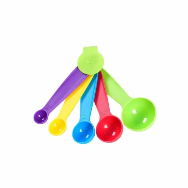 Decakila KMTT070B 5-Piece Measuring Spoon Set - 1.25–15ml, PP Plastic, Stackable, Easy-Read