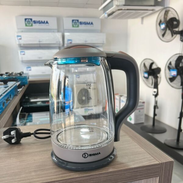 Sigma 1.8L Glass Electric Kettle with LED Light - 1500W