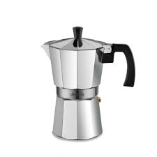 Decakila KMCF023M 6-Cup Aluminum Moka Pot - 300ml Stovetop Espresso Maker, Silver, Safety Valve, Heat-Resistant Handle