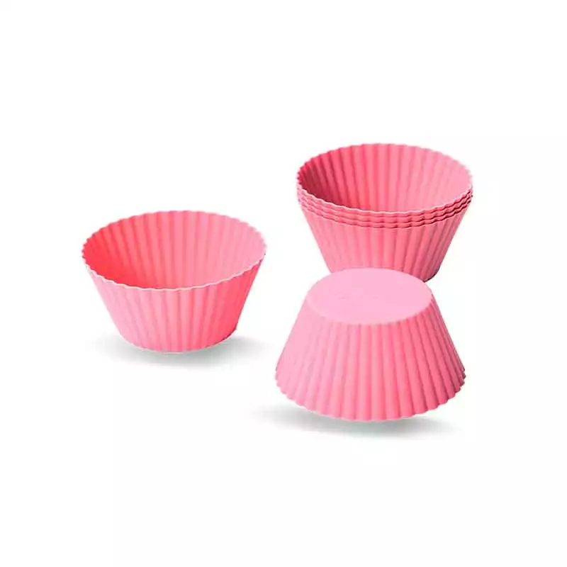 Decakila KMTT075Y 12-Piece Silicone Cupcake Mold - Reusable, 8x4x3.5cm, Oven/Microwave-Safe