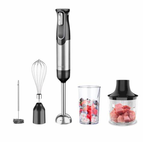 Decakila KMJB021B Cordless 5-in-1 Hand Blender Set - 100W, 2000mAh, 2-Speed + Variable, 500ml Chopper, Whisk
