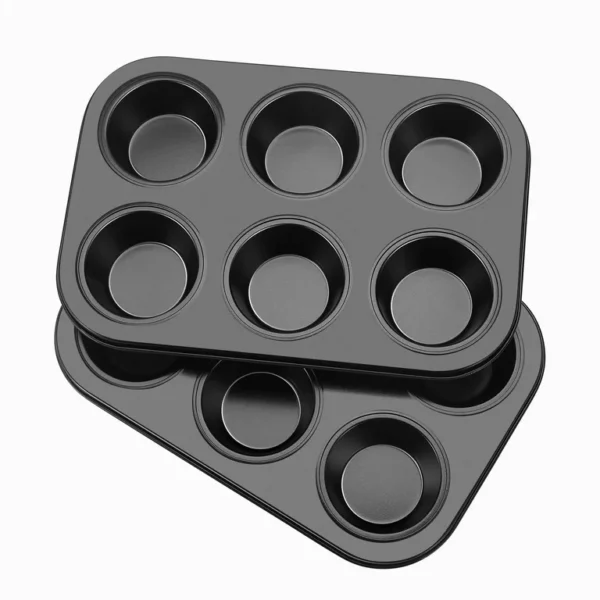 Decakila KMTT079B 6-Cup Non-Stick Muffin Pan - 26.5x18.5cm, Carbon Steel, 230°C Oven-Safe