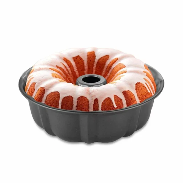 Decakila KMTT081B 25cm Non-Stick Bundt Pan - 10.5cm Deep, Carbon Steel, 230°C, Fluted Design